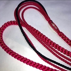 帯締め　赤黒パールの画像