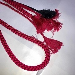 帯締め　赤黒パールの画像