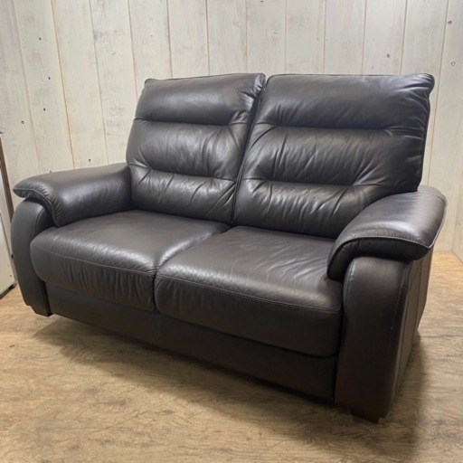 8/24 終 NITORI 2人掛けソファ 2シーター 2P ラブソファ ダークブラウン ニトリ 菊倉MZ