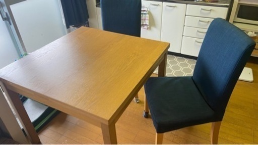 (非対面取引) 最終値下げ　IKEAの伸長式ダイニングテーブと椅子セットEnglish Available
