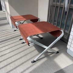 snow peak(スノーピーク) ローチェアオットマン　ブラウン（2脚）の画像