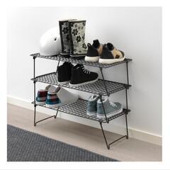 【IKEA】グレイグ/シューズラック 黒 3個セットの画像