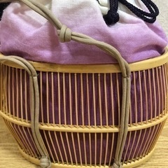 【新品未使用】カゴバッグ　パープルの画像