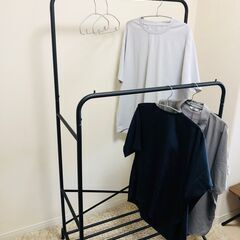 【超美品】LOWYA ハンガーラック ブラック