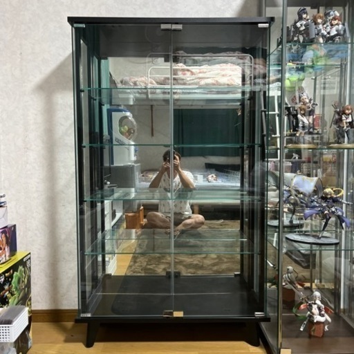 不二貿易 コレクションケース フィギュアケース 5段 ブラック 背面ミラー