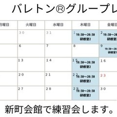 《新町会館にて》筋力アップ！バレトン®︎グループレッスン　メンバ...