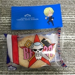 ワンピース(漫画)とコラボ、ガトー　フェスタ　ハラダ(ラスク)のデザイン缶、オリジナル紙袋、包装紙、おまけでラスクを1枚付けますの画像