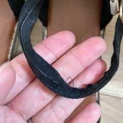 新品　未使用　24.5センチ　黒　サンダル　スエードの画像