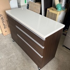 人気商品!! パモウナ キッチンカウンター キャスター付き 上中段ソフト