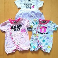ANAP way 半袖 ロンパース カバーオール アナップ　60...