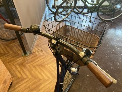 【タイヤ・チューブ新品！】LEDオートライト　6段変速　26インチ自転車　ブルー