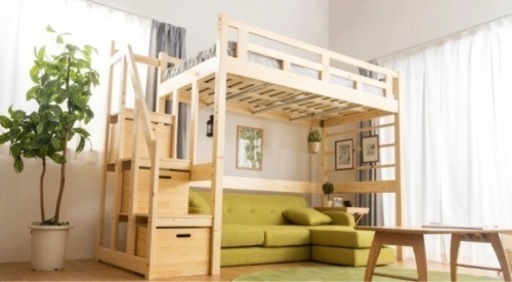 ロフトベッド　ホワイトウォッシュ　美品