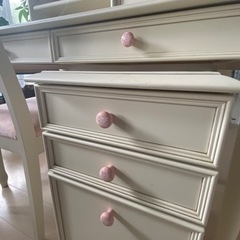 ローラアシュレイ 学習机・シェルフ・イス・キャビネット 4点セット