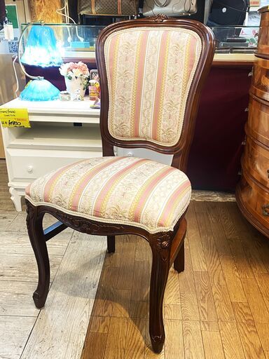 アンティーク　椅子　猫足花柄 アンティーク☆猫脚チェア ダイニングチェア 椅子 花柄 クラシック