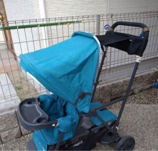 大幅値下げ致しましたjoovy2名用ベビーカーターコイズ