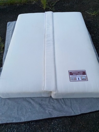 セパレート可能ダブルベッド　ツイン→ダブル　来客用にも♪脚つきポケットコイルマットレス♪シングルにもできる！