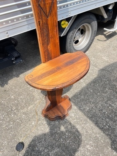 ★希少 アンティーク家具 スタンド照明 木製 店舗什器 インテリア 机 小物置き おしゃれ 間接照明 ビンテージ フランス ドイツ 木目 倉庫管