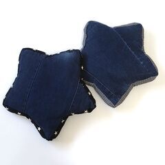 NEEDLE 5 WORKS DENISTAR MINI 星形クッション2個セット　星　クッション　デニムクッション　ボーダー　ハンドメイドの画像