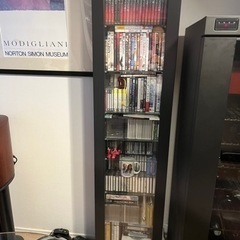 IKEA製 CD DVDラック　ガラス扉付き