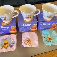 【くまのプーさん】ミニハンカチ付きマグ 3種セット