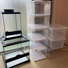 19日まで 爬虫類飼育ケージ、スチールラックまるっと8000円 ...