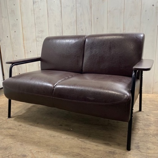 2人掛け掛けソファ 2P 2シーター ダークブラウン ラブソファ 菊倉KK