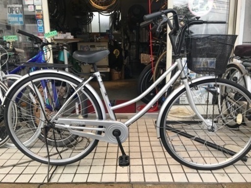 銀のママチャリ　27インチ　オートライト付き