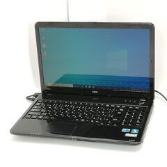 即使用可 Wi-Fi有 15.6型 ノートパソコン NEC PC-LS550DS6B ブラック 中古良品 Core i3 4GB DVDRW 無線 Windows10 Office