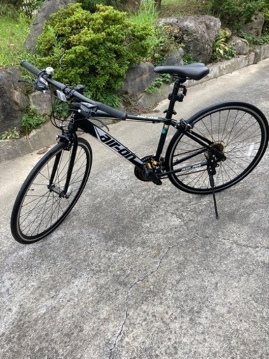 AIRONクロスバイク3×7段変速アルミフレームブラック艶消し