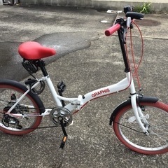 【良品】【金額応相談】折りたたみ自転車　6段変速付　カゴ付　20インチ