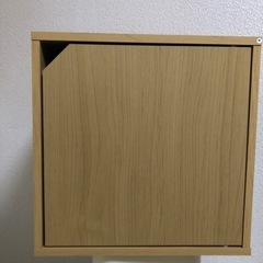 ※終了 扉付きスクエアカラーボックス　ナチュラル