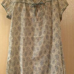 ベトナム製　フレンチスリーブ　立ち襟　ブラウス　Ｌサイズ