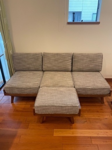 unico 3人掛けソファ　オットマン付き