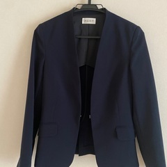 【PLST】ノーカラージャケット XS ネイビーの画像