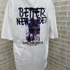新品未開封・メンズ・カジュアルＴシャツ・半袖・韓国・ホワイト・Lサイズの画像