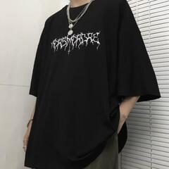 新品未開封・メンズ・カジュアルＴシャツ・半袖・韓国・ブラック・Lサイズの画像