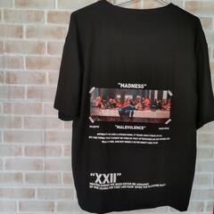 新品未開封・メンズ・カジュアルＴシャツ・半袖・韓国・ブラック・Lサイズ の画像