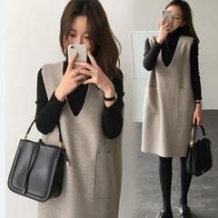 新品未開封・レディース・ワンピース・グレー・Lサイズ   