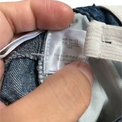 子供用 水着 3点set ★ 美品 140㌢ 黄色 × デニム 付き 重ね着風の画像