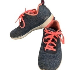 SKECHERS スケッチャーズ ★ スニーカー ネイビー × コーラル 23㌢の画像