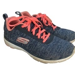 SKECHERS スケッチャーズ ★ スニーカー ネイビー × コーラル 23㌢の画像