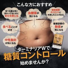 【機能性表示食品】糖や脂肪にターミナリア W (30日分 60粒) エキナセア 血糖値 や 中性脂肪の上昇を抑える ターミナリアベリリカ サラシアの画像
