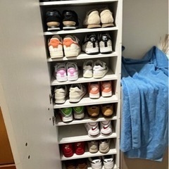 引き渡し予定あり　姿見鏡付シューズラックの画像