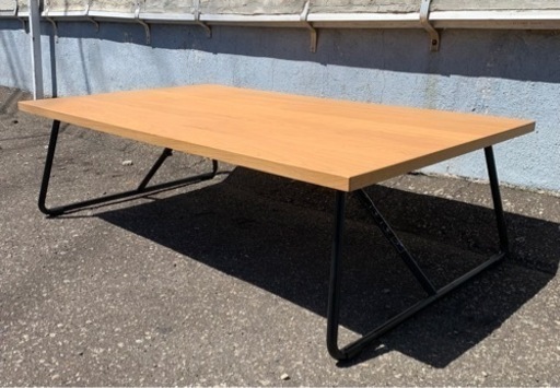 お引取り限定 美品 MUJI 無印良品 折りたたみローテーブル センターテーブル 幅120cm オーク材