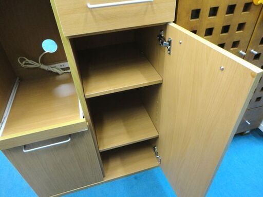 札幌白石区 ミニ食器棚 ミニレンジ台 レンジボード 幅60×奥行40×高さ90cm コンパクト 電子レンジ 炊飯器 本郷通店