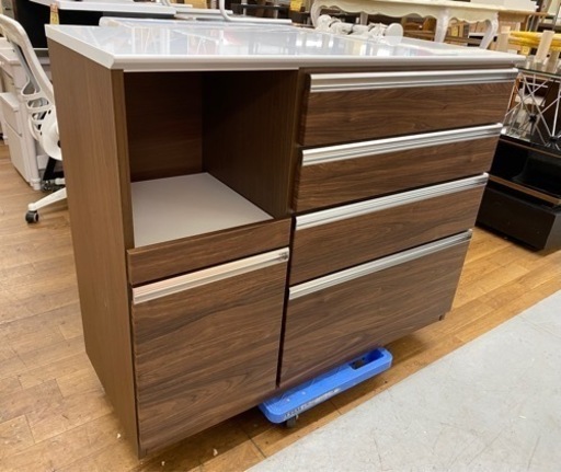 R437 国産 マルコ木工 キッチンカウンター、キッチンボード、幅117cm 美品