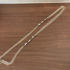 シルバーロングネックレス　美品キラキラ