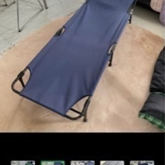 緑　手渡しのみ　折りたたみ式リクライニングチェア　布団つきの画像