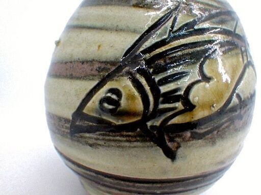魚紋＊徳利(1)金城次郎 作 [2558] (屋蔵＠沖縄＆質 屋蔵) 浦添の食器