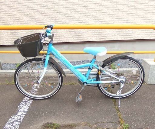 子供用自転車 22インチ 水色 カギ1個付き ジュニアサイクル ☆ 札幌市 北区 屯田